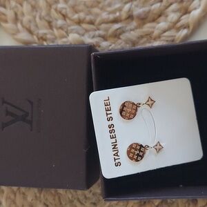 New upcycled Louis Vuitton Gold  Designer Earrings